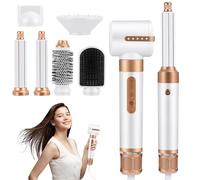 Euakee Spazzola Asciugacapelli 7 in 1 Air Styler Hairstyler Set, Spazzola ad Aria Calda con 3 Temperatura e 3 Velocità, Asciugacapelli Ioni Negativi Multiuso Hair Styler per Riccioli, Lisci, Asciutti