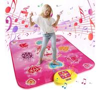 Euakee Tappeto da Ballo per Bambini 3-12 Anni, Tappetino da Ballo con 5 modalità di Gioco e 3 Livelli di Sfida, Tappeto Musicale con Luci LED, Regali per Ragazze dai 3 4 5 6 7 8 9 10 11 12+ Anni