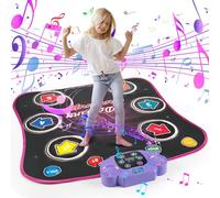 Euakee Tappeto da Ballo per Bambini 3-12 Anni, Tappetino da Ballo con 5 modalità di Gioco e 3 Livelli di Sfida, Tappeto Musicale con Luci LED (Viola)