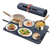 Euakee Vassoio Riscaldante Elettrico, Scaldavivande Elettrico Portatile con Temperature Regolabili da 40°C a 100°C e Timer, per Feste, Ristoranti, Domestiche, 61 x 40 x 2,4 cm (02)