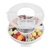 Euakee Vassoio Snack per Stanley Cup da 40oz, Ciotola per Snack In Silicone Adatta per Stanley da 40 Oz, Ciotola per Snack Riutilizzabile, Anello in Silicone con 4 Scomparti Bianco