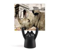 EUAN Style Building French Paris Memo Holder Cartoon Black Cat Stand Decorazione
