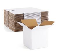 Euapko - Confezione da 25 scatole di cartone ondulate a forma di cubo, 12,7 x 12,7 x 12,7 x 12,7 cm, colore: Bianco