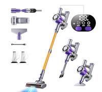 EUARY Aspirapolvere Senza Fili 40Kpa&450W, 50Mins Scopa Elettrica Senza Aspirapolvere Senza Fili Potente, 11 Stadi Filtrati OLED Smart Anti-Avvolgimento, per Peli Animali/Pavimenti/Tappe