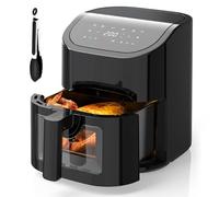 EUARY Friggitrice Ad Aria Calda Capacità 4,5 Litri, Air Fryer con 10 Programmi, Friggitrice Senza Olio per 4-6 persone, LED Touch Screen, 32 Ricette Cartacee[Cinque lingue compreso l'italiano]