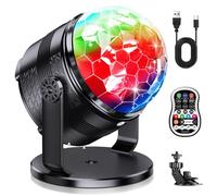 EUARY Tyoto RGBP Party Dico Light, funzione timer Dico a 15 colori, controllo musicale, rotazione a 360° con cavo USB, 4 m e 13 piedi