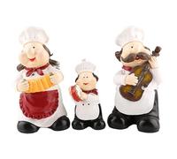 EUBEISAQI Chef Decor - 3 statuine sorridenti divertenti e - piccola decorazione da cucina | per camera ristorante casa sala da pranzo a tema dispensa