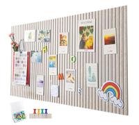 EUBSWA 60 x 40 cm Grande Bacheca in Feltro Autoadesiva, Bacheca Decorativa Verticale a Strisce in Feltro, Pannello in Feltro, Fototelaio Pieghevole, Bacheca per Appunti, Bacheca per Memo, Bacheca per