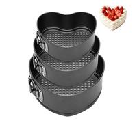 EUBSWA Stampo a cerniera a forma di cuore 24/26/28 cm - 3 pezzi Stampo per torta con rivestimento antiaderente per stampi da forno, stampi da forno, stampo per torte, stampi per torte