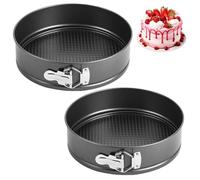 EUBSWA Tortiera 14 cm Apribile, 2 Pezzi Tonda Teglia Forno con rivestimento antiaderente per teglia, teglia da forno, stampo per torte