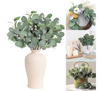 Eucalipto Artificiale 18 mazzi di fiori artificiali di eucalipto, foglie di eucalipto artificiali Eucalipto Artificiale Rami Finti Eucalipto Decorative per Bouquet Composizione Floreale Decorazione