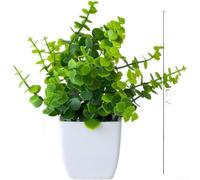 Eucalipto artificiale, pianta in vaso in plastica, decorazione per interni ed esterni, piccola pianta decorativa (A)