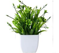 Eucalipto artificiale, pianta in vaso in plastica, decorazione verde per interni ed esterni, simulazione piccola pianta decorativa vaso (F)