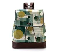 Eucalipto con foglie e piante PU pelle zaino borsa per le donne, moda donna borsa a tracolla da viaggio, Multicolore 07, 27x12.3x32cm