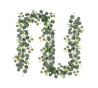 Eucalipto Garland with Flowers - Wedding Wreath, 6FT Artificial Eucalipto Floral Vine, Greenery Garland Decoration | Runner Backdrop Arch Wall Decor for Ceremony Party Home Celebration