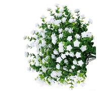 Eucalyptus Artificiale Realistico con Fiori per bianchi Eucalyptus | Aspetto naturale, rami realistici, tocco di per verde, nessun appassimento, per ideale per interni
