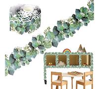 Eucalyptus Borders Classroom, Green Eucalyptus Border Bulletin Board, Classroom Wall Decor per Bacheche Scrivanie Display Home School Leave Decoration