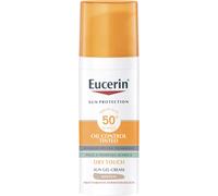 Eucerin Sun Oil Control Tinted Dry Touch Sun Gel-Cream SPF50+ crema viso in gel con protezione solare colorata 50 ml Tonalità medium unisex