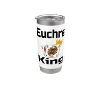 Euchre King - Divertente gioco di carte per vincitori, motivo: corona umoristica Bicchiere termico in acciaio inox doppia parete