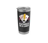Euchre Player Euchred On A Loner Funny Card Game Bicchiere termico in acciaio inox doppia parete