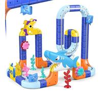 EUCOCO 117 Pezzi Giochi Bambini 3 4 5 6 7 8 Anni, DIY Cube Track Regalo Bambino 3-8 Anni Trenino Elettrico per Bambini Tema Oceano Pista Magnetica