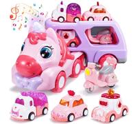 EUCOCO Camion Giocattolo per Bambini, Unicorno Bambina, Macchinine per Giochi da 2-6 Anni, Cars