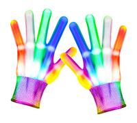 EUCOCO Gadget Compleanno Bambini, Braccialetti Luminosi Fluorescenti Gadget Bambini Guanti LED Regalo Bambina Bambino 3-12 Anni Natale Decorazioni Fluo Party Bracciali Fluorescenti per Feste