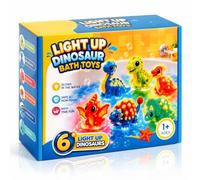 EUCOCO Giochi Piscina Bambini, 6 Pezzi Dinosauri Lucidi Giocattoli da Bagno Regalo Bambini Bambina 1-3 Anni Dinosauri per Bambini Regali di Natale