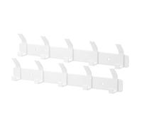 Eucomir Appendiabiti da Parete, 2 Pezzi Appendiabiti da Muro con 5 ganci, Attaccapanni da Muro Moderno per Cucina, Camera da Letto, Ufficio, Bianco Perla
