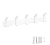 Eucomir Appendiabiti da Parete, Appendiabiti da Muro con 5 ganci, Attaccapanni da Muro Moderno per Cucina, Camera da Letto, Ufficio, Bianco Perla