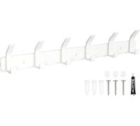 Eucomir Appendiabiti da Parete, Appendiabiti da Muro con 6 ganci, Attaccapanni da Muro Moderno, Appendiabiti da Muro per Cucina, Camera da Letto, Ufficio, Bianco Perla