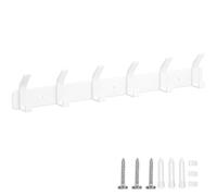 Eucomir Appendiabiti da Parete, Appendiabiti da Muro con 6 Ganci Moderno per Cucina, Camera da Letto, Ufficio, Bianco Perla