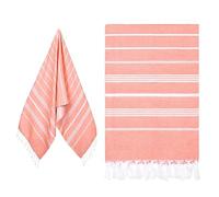 Eucomir Fouta Telo Mare Grande 90*180CM,Asciugamano da Spiaggia,Teli Mare Spiaggia Antisabbia Leggero frange,Assorbente e Asciugatura Rapida,Telo da Bagno Lo Piscina/Viaggi/Campeggio,Colore Arancione