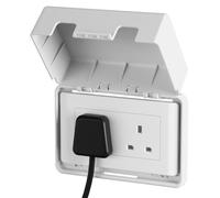 EUDEMON 1 confezione di copertura per presa elettrica di sicurezza per bambini, grande copertura per prese e interruttori, facile da installare e utilizzare (doppio, bianco)