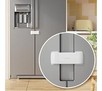 EUDEMON 1 Pezzi Serratura del frigorifero francese, serratura del frigorifero a doppia porta, applicare alla distanza tra due porte di Max 2,28 "(58 mm) (Bianco)