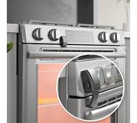 EUDEMON 1 Pezzi Serratura frontale del forno aggiornata, serratura della porta del forno a prova di bambino, nessun attrezzo necessario o trapano (Nero)