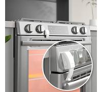 EUDEMON 1 Pezzi Serratura frontale del forno aggiornata, serratura della porta del forno a prova di bambino, nessun attrezzo necessario o trapano (Bianco)