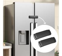 EUDEMON 2 Pezzi Serratura del frigorifero francese per bambini, serratura del congelatore del frigorifero Si applica a una distanza massima di 3,54 "(90 mm) a due porte (Nero)