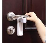 EUDEMON blocco maniglia antifurto per bambini, blocco porta, facile da installare, con adesivo, non sono necessari attrezzi o trapani (Bianco, 2 Pezzi)