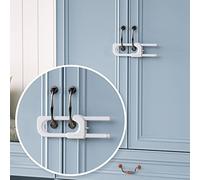 EUDEMON Confezione da 3 serrature a forma di U a prova di bambino, serrature di sicurezza per credenze e maniglie su armadio, comò, cucina, ripostiglio, facile da installare