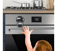 EUDEMON serratura della porta del forno a prova di calore di sicurezza per bambini, serratura frontale del forno, utilizzando adesivo 3M, senza viti o punte da trapano (trasparente-nero)