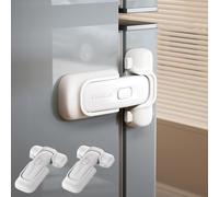 EUDEMON Serratura per frigorifero per bambini, blocco frigorifero e congelatore a prova di bambino, facile da installare (Bianco, 2 Pezzi)