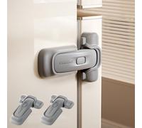 EUDEMON Serratura per frigorifero per bambini, blocco frigorifero e congelatore a prova di bambino, facile da installare (Grigio, 2 Pezzi)