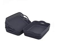 Eudokky Rettangolare Cestino Portaoggetti in Plastica da Tavolo, Cestini Set di 6, Trasparente