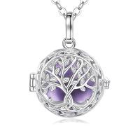 EUDORA Collana Bola per Gravidanza con Sfera dell'Armonia con Catena, Ciondolo con Sfera Musicale dell'Albero della Vita per Donne Incinte Regalo di Gioielli per la Mamma in Attesa, 76 cm+114 cm