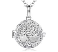 EUDORA Collana Bola per Gravidanza con Sfera dell'Armonia con Catena, Ciondolo con Sfera Musicale dell'Albero della Vita per Donne Incinte Regalo di Gioielli per la Mamma in Attesa, 76 cm+114 cm