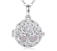 EUDORA Collana Bola per Gravidanza con Sfera dell'Armonia con Catena, Ciondolo con Sfera Musicale dell'Albero della Vita per Donne Incinte Regalo di Gioielli per la Mamma in Attesa, 76 cm+114 cm