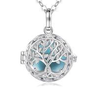 EUDORA Collana Bola per Gravidanza con Sfera dell'Armonia con Catena, Ciondolo con Sfera Musicale dell'Albero della Vita per Donne Incinte Regalo di Gioielli per la Mamma in Attesa, 76 cm+114 cm
