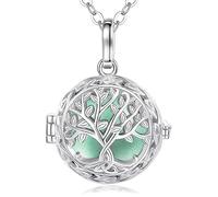 EUDORA Collana Bola per Gravidanza con Sfera dell'Armonia con Catena, Ciondolo con Sfera Musicale dell'Albero della Vita per Donne Incinte Regalo di Gioielli per la Mamma in Attesa, 76 cm+114 cm