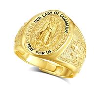 EUDORA Harmony Ball Anello Vergine Maria in argento sterling 925 per donna uomo, Anello Madre Maria aperto regolabile Anello Nostra Signora di Guadalupe Anello di protezione cattolica Regalo gioielli